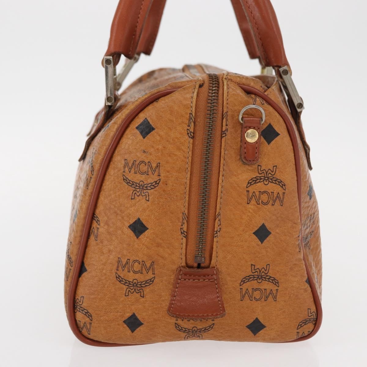 MCM Visetos Logogramme Canvas And Leather Brown Canvas Handbag (Pre-Owned)
