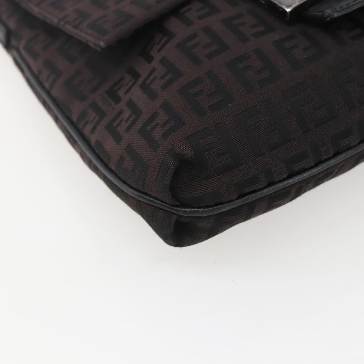 Fendi Vintage Flap Zucchino Canvas Brown Canvas Shoulder Bag Bag (Pre-Owned)