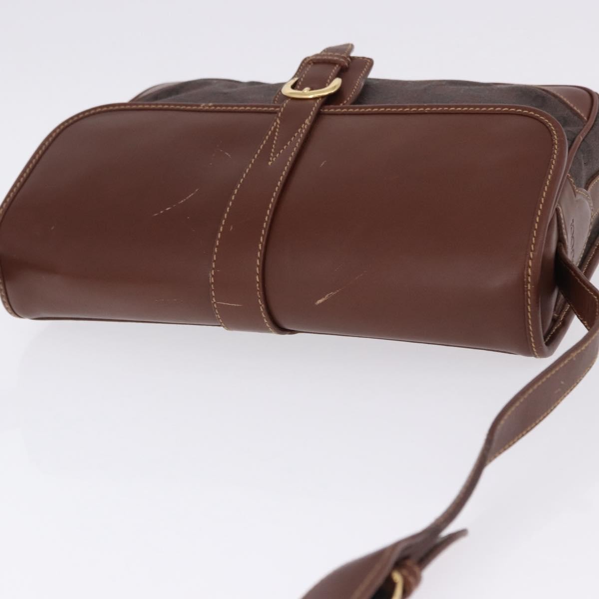 Gucci Flap Shoulder Bag Gg Canvas & Leather Brown Canvas Crossbody Bag Bag (Pre-Owned)