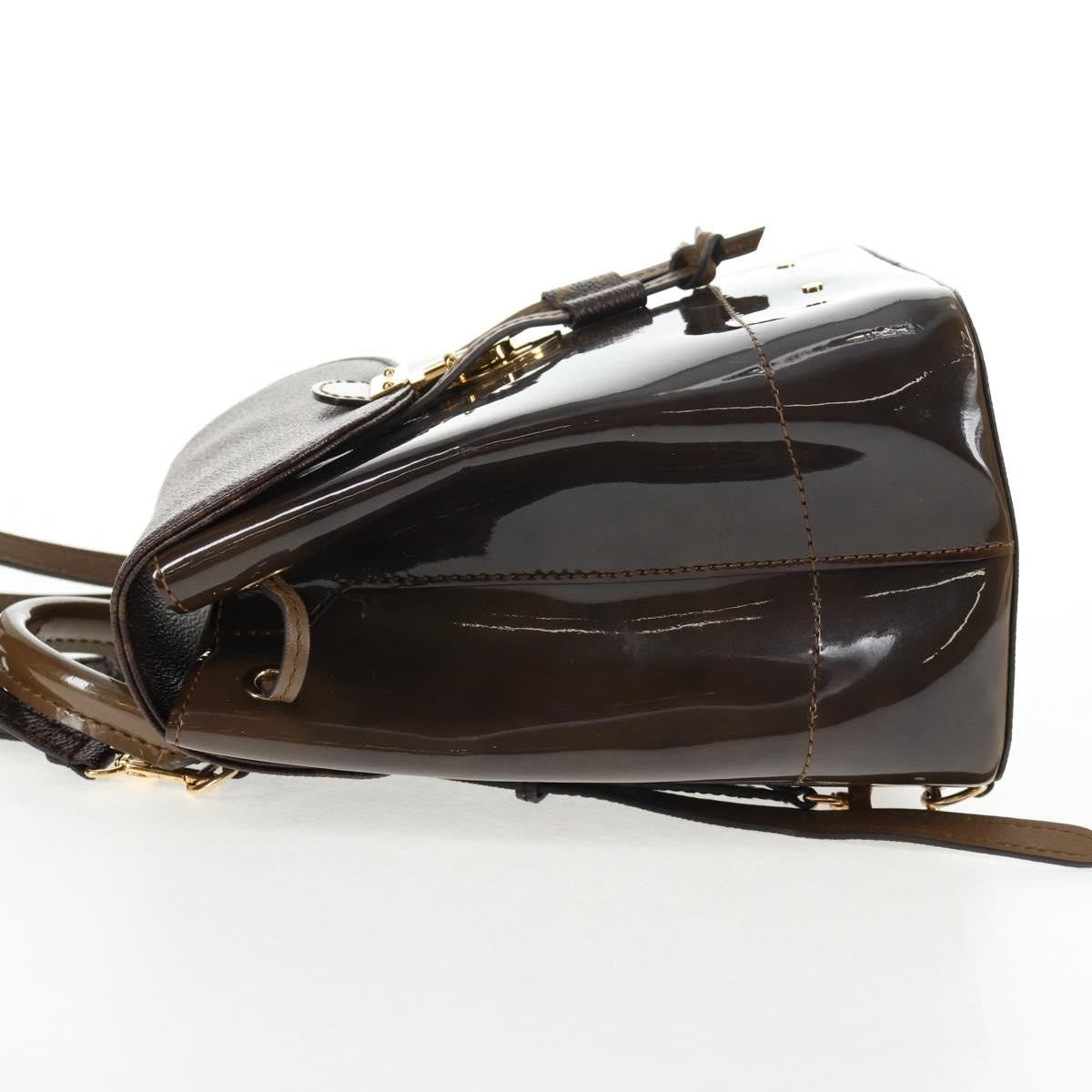 Louis Vuitton Hot Springs Vernis With Monogram Canvas Brown Canvas Backpack Bag (Pre-Owned)