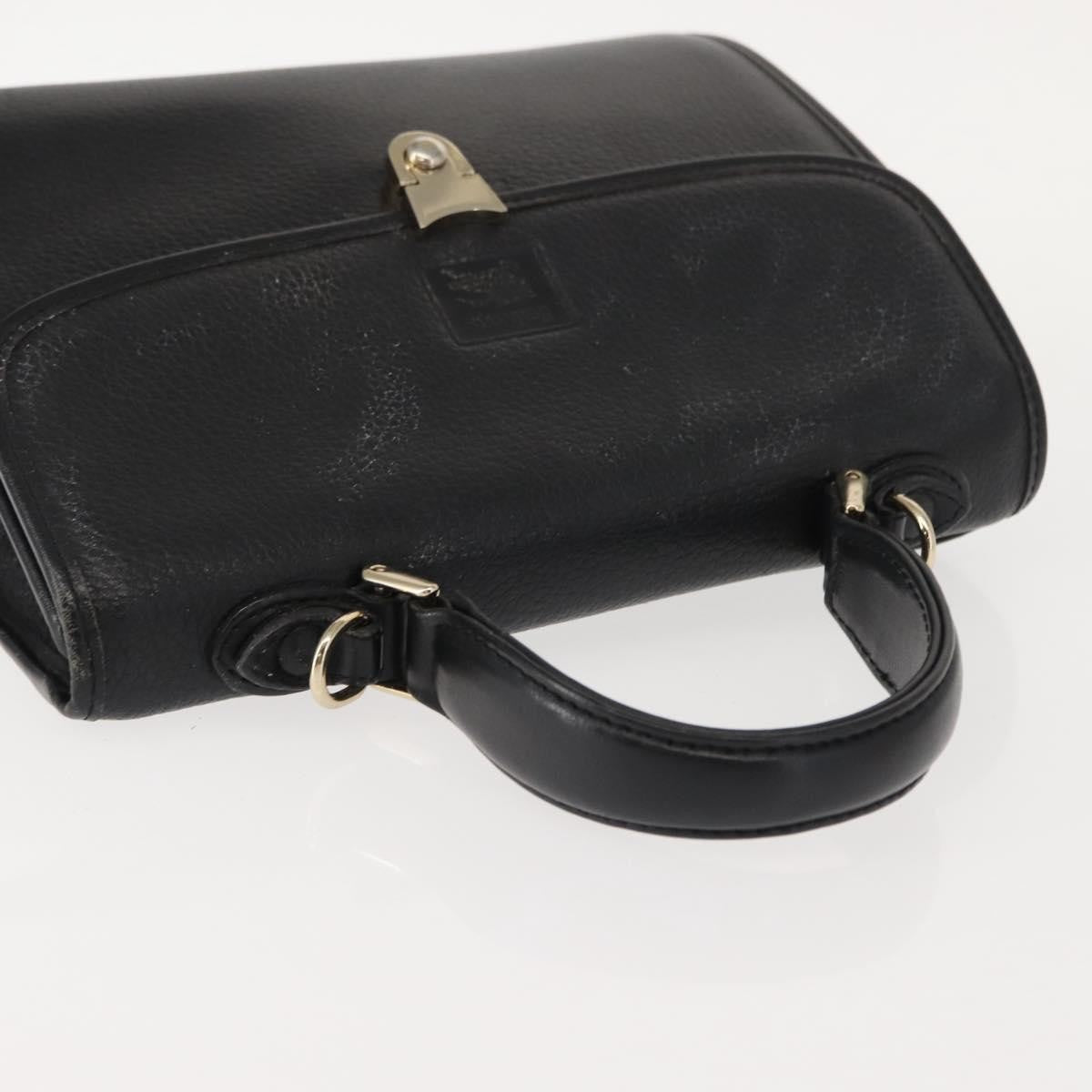Burberry Vintage Leather Black Leather Handbag (Pre-Owned)