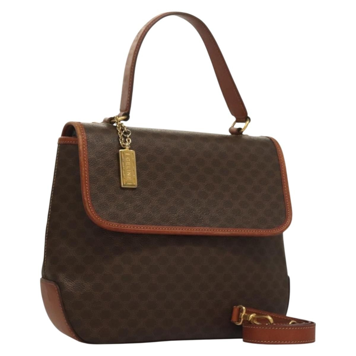 Celine Triomphe Vintage Macadam Canvas Brown Canvas Bag (Pre-Owned)