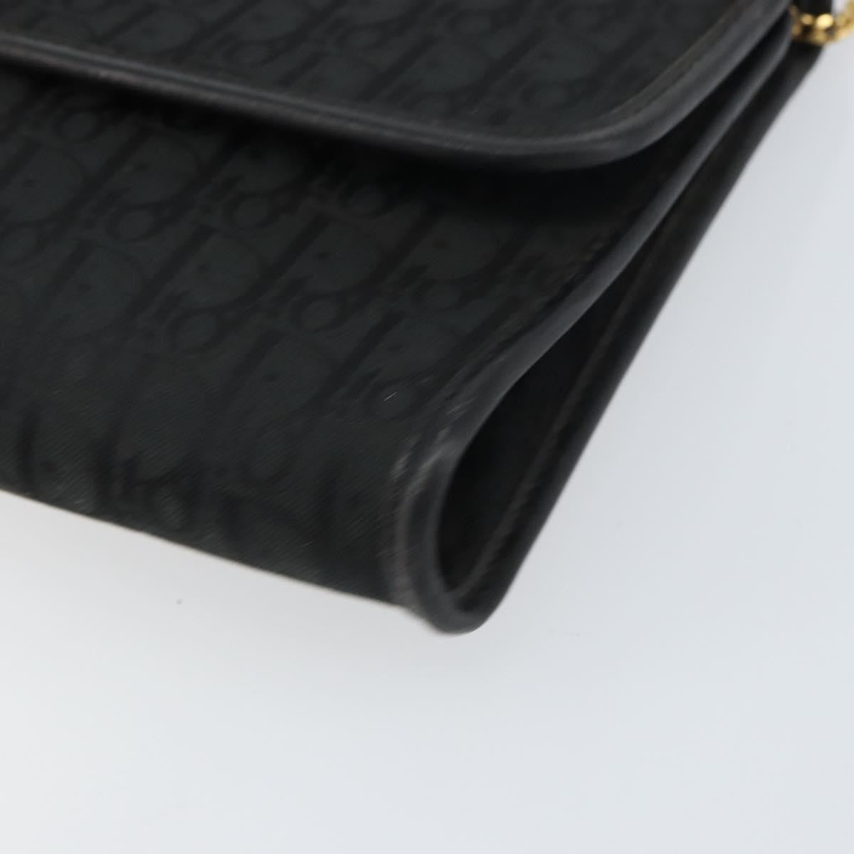 Christian Dior Vintage Chain Flap Diorissimo Canvas Black Canvas Shoulder Bag Bag (Pre-Owned)