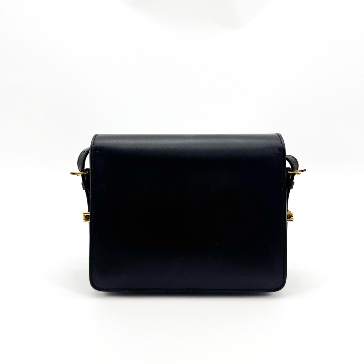 Burberry Grace Flap Horseferry Printed Leather Black Leather Shoulder Bag Bag (Pre-Owned)