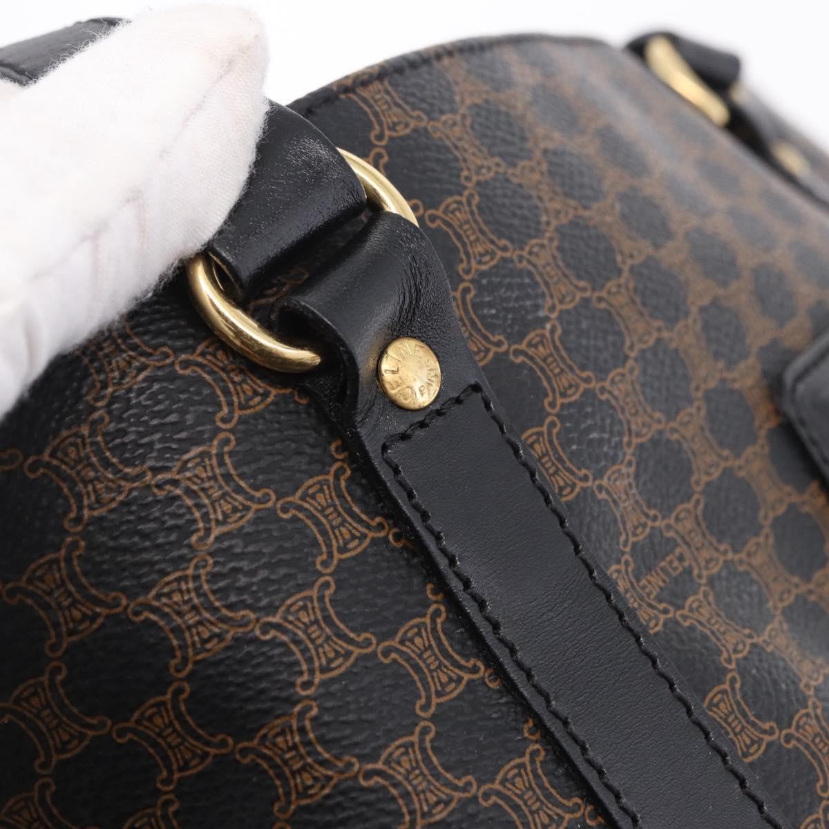 Celine Vintage Macadam Canvas And Leather Black Canvas Shoulder Bag Bag (Pre-Owned)