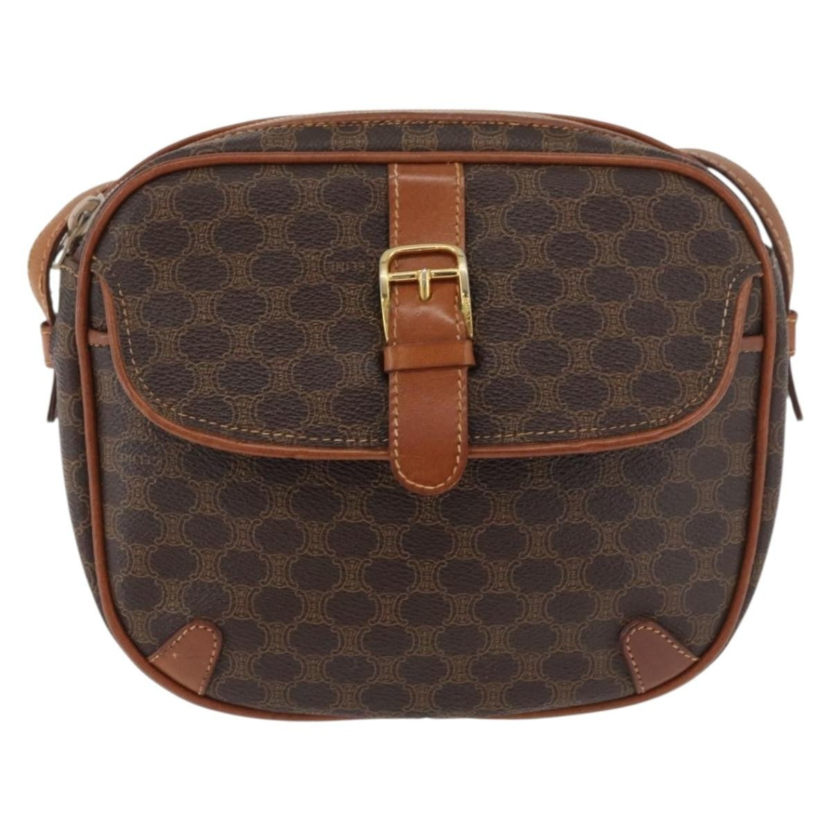 Celine Vintage Macadam Canvas Brown Pvc Shoulder Bag Bag (Pre-Owned)