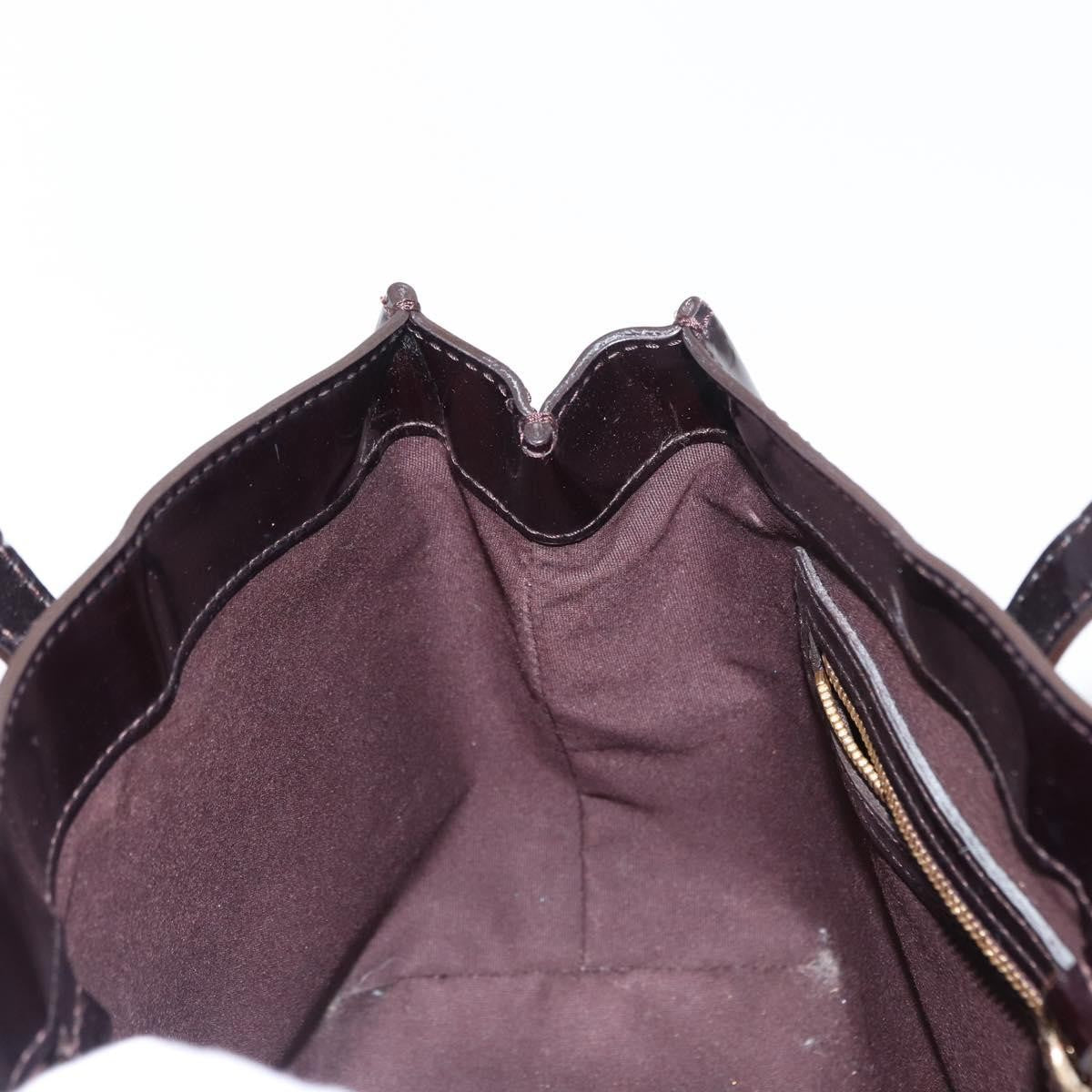 Louis Vuitton Wilshire Monogram Vernis Burgundy Patent_Leather Handbag (Pre-Owned)