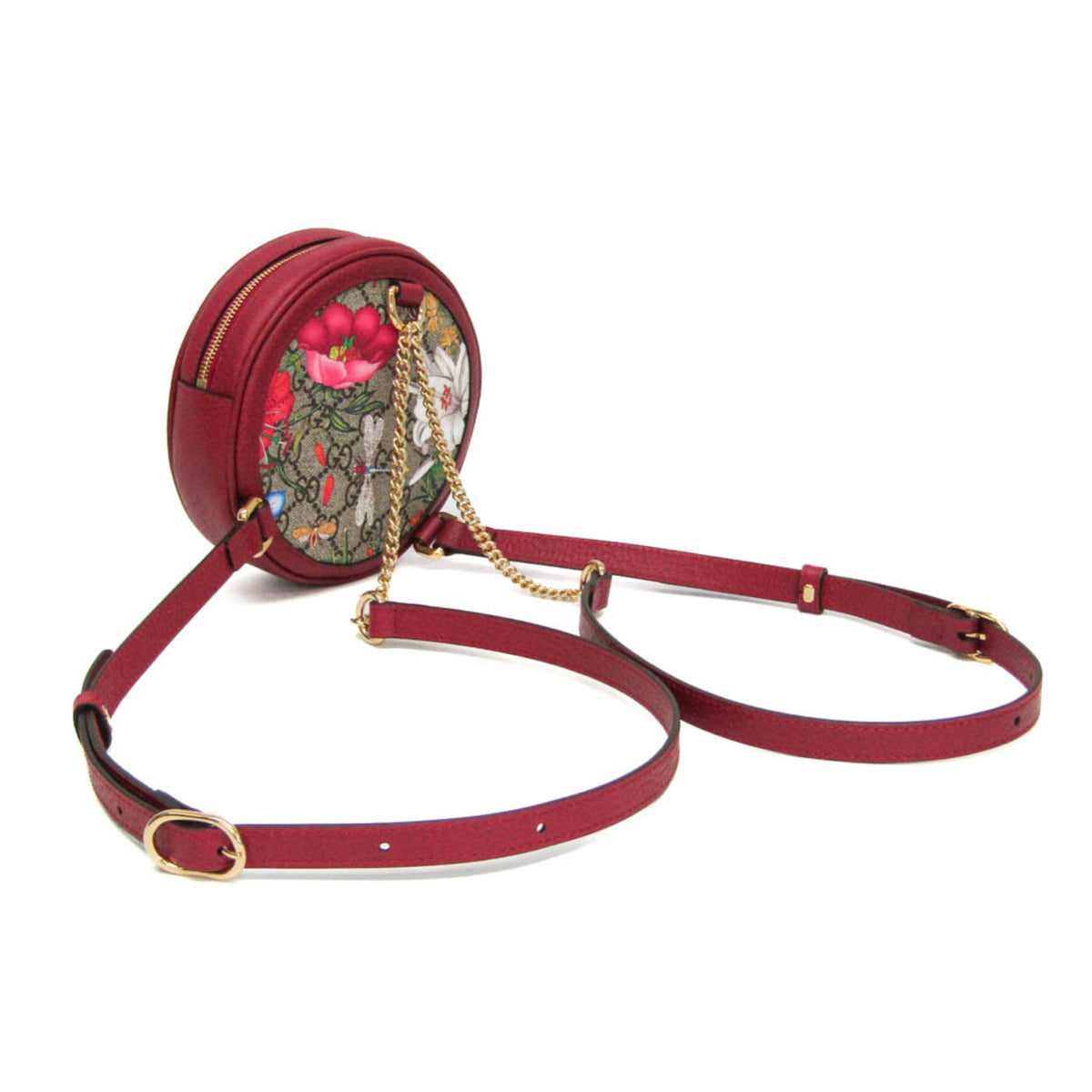 Gucci Ophidia Round Flora Gg Coated Canvas Multicolour Canvas Backpack Bag (Pre-Owned)