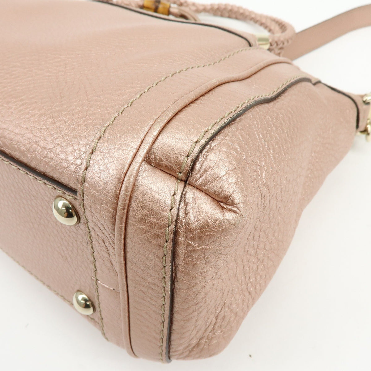 Gucci Bella Convertible Top Handle Leather Pink Leather Handbag (Pre-Owned)