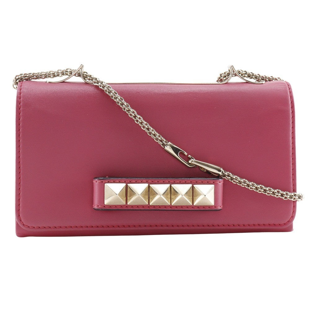 Valentino Garavani Va Va Voom Clutch Leather Pink Leather Shoulder Bag Bag (Pre-Owned)