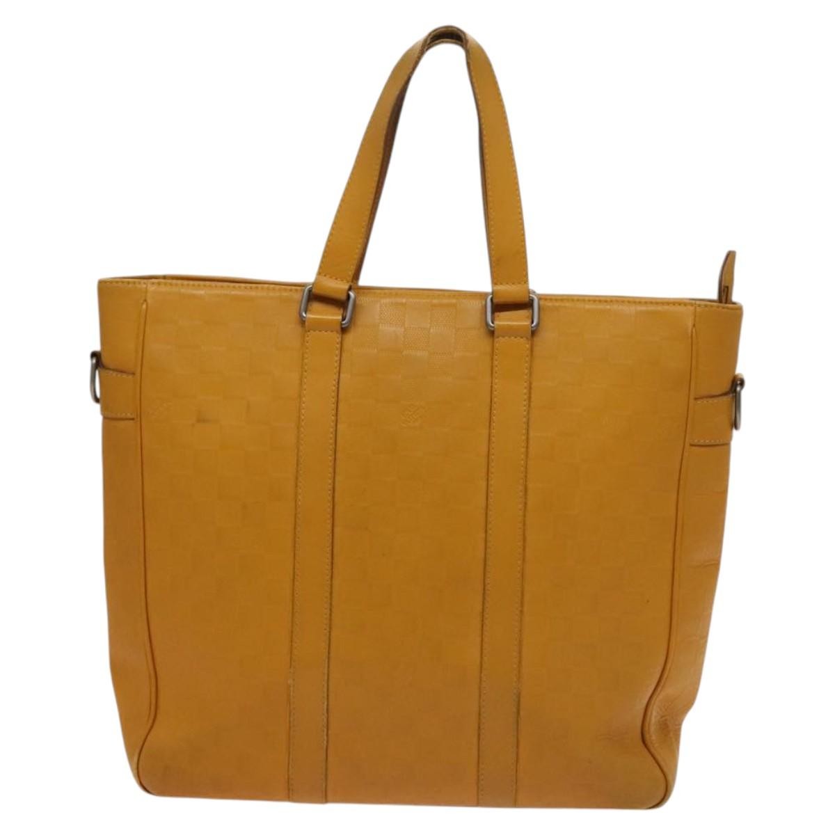 Louis Vuitton Tadao Damier Infini Leather Yellow Leather Handbag (Pre-Owned)