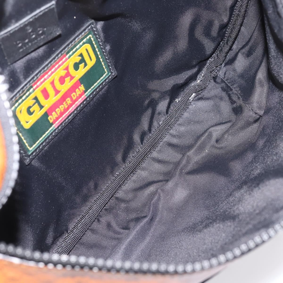 Gucci Dapper Dan Belt Gg Print Leather Brown Leather Clutche & Pouche Bag (Pre-Owned)