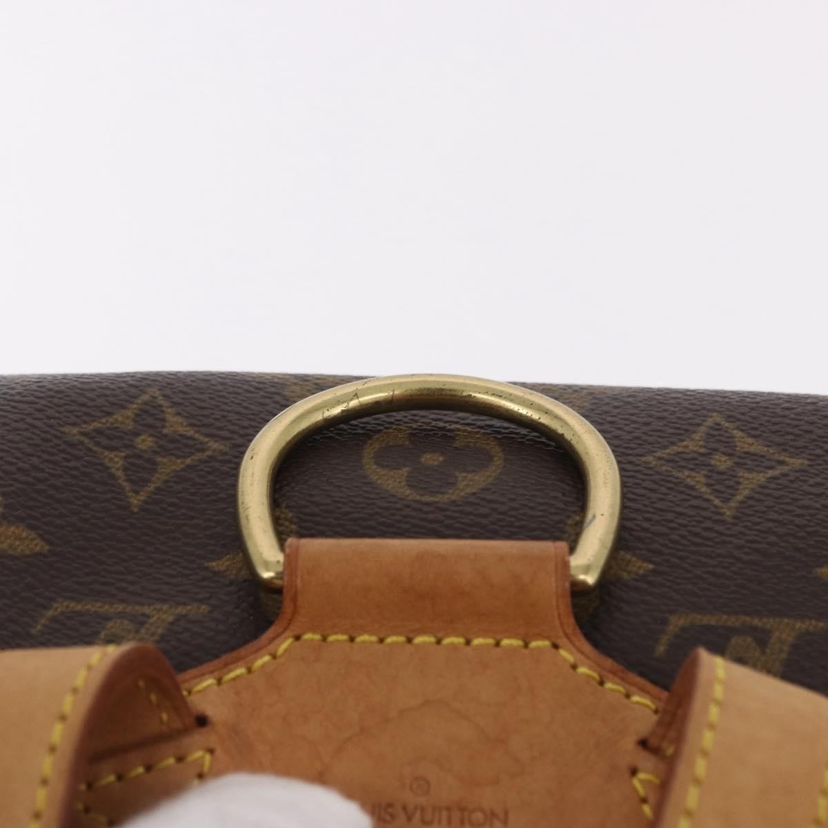 Louis Vuitton Montsouris Monogram Washed Denim Brown Canvas Backpack Bag (Pre-Owned)