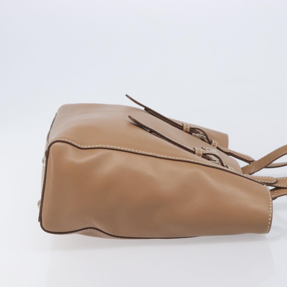 Prada Covered Strap Open City Calfskin Beige Leather Tote Bag Bag (Pre-Owned)