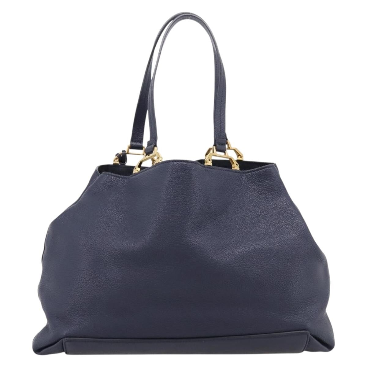 Miu Miu Madras Leather Navy Leather Shoulder Bag Bag (Pre-Owned)