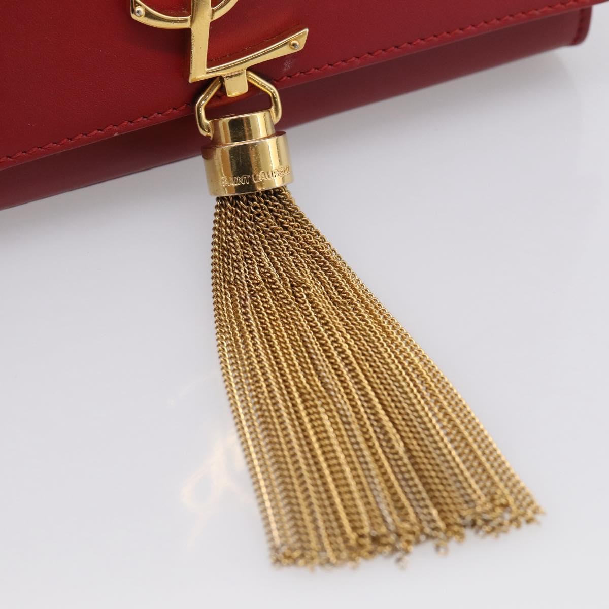 Saint Laurent Classic Monogram Leather Red Leather Crossbody Bag Bag (Pre-Owned)