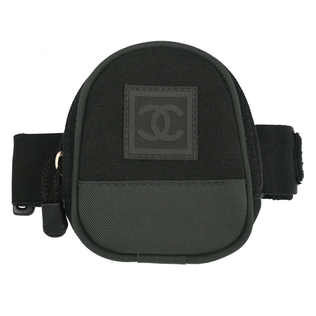 Chanel Sport Line Nylon Black Nylon Crossbody Bag Bag (Pre-Owned)
