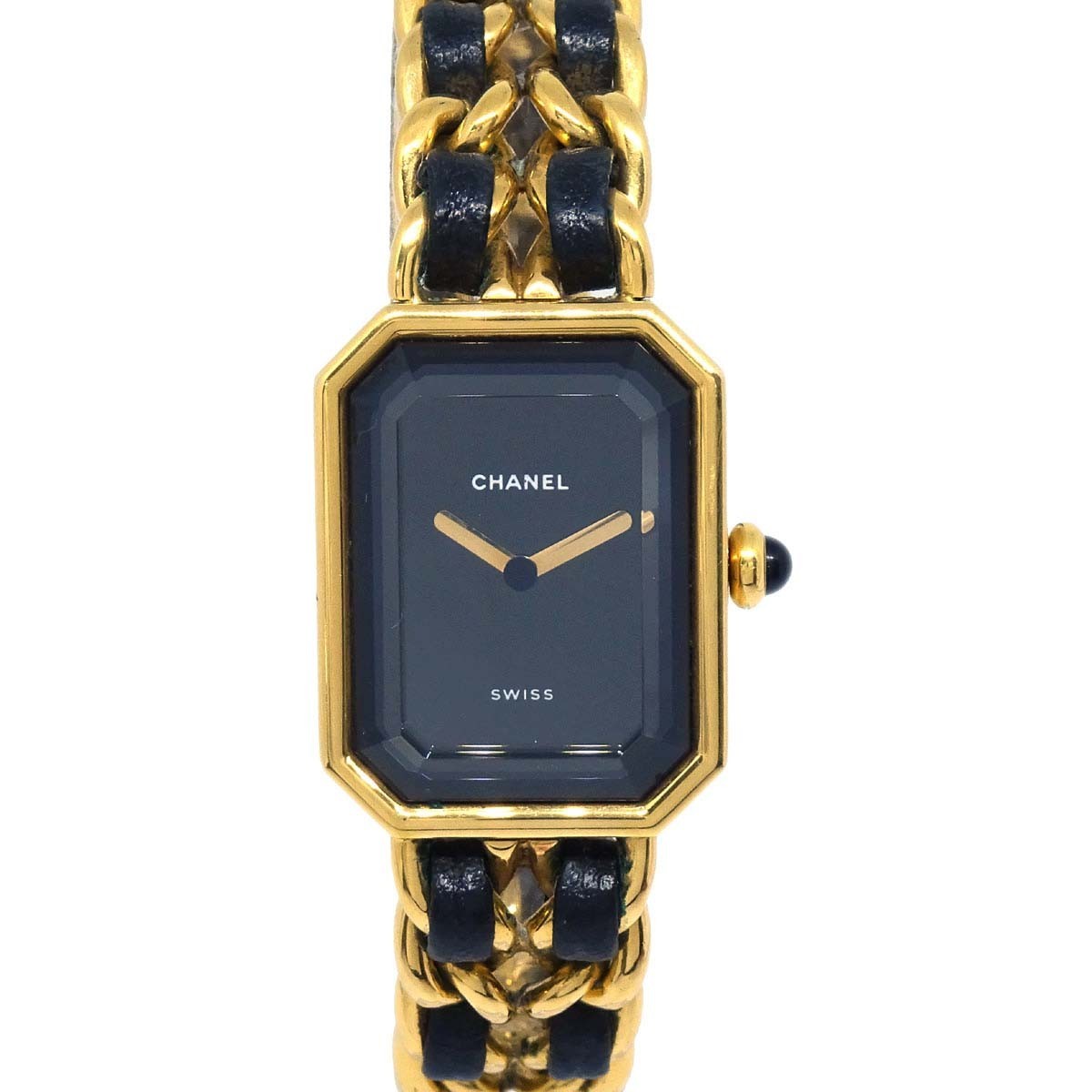Chanel Premiere Rock Quartz Plated Metal And Leather Watch (Pre-Owned)