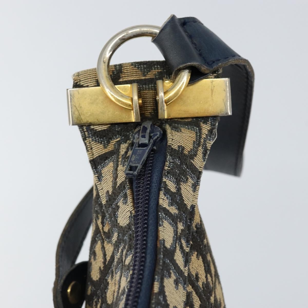Christian Dior Vintage Trotter Canvas Navy Canvas Shoulder Bag Bag (Pre-Owned)