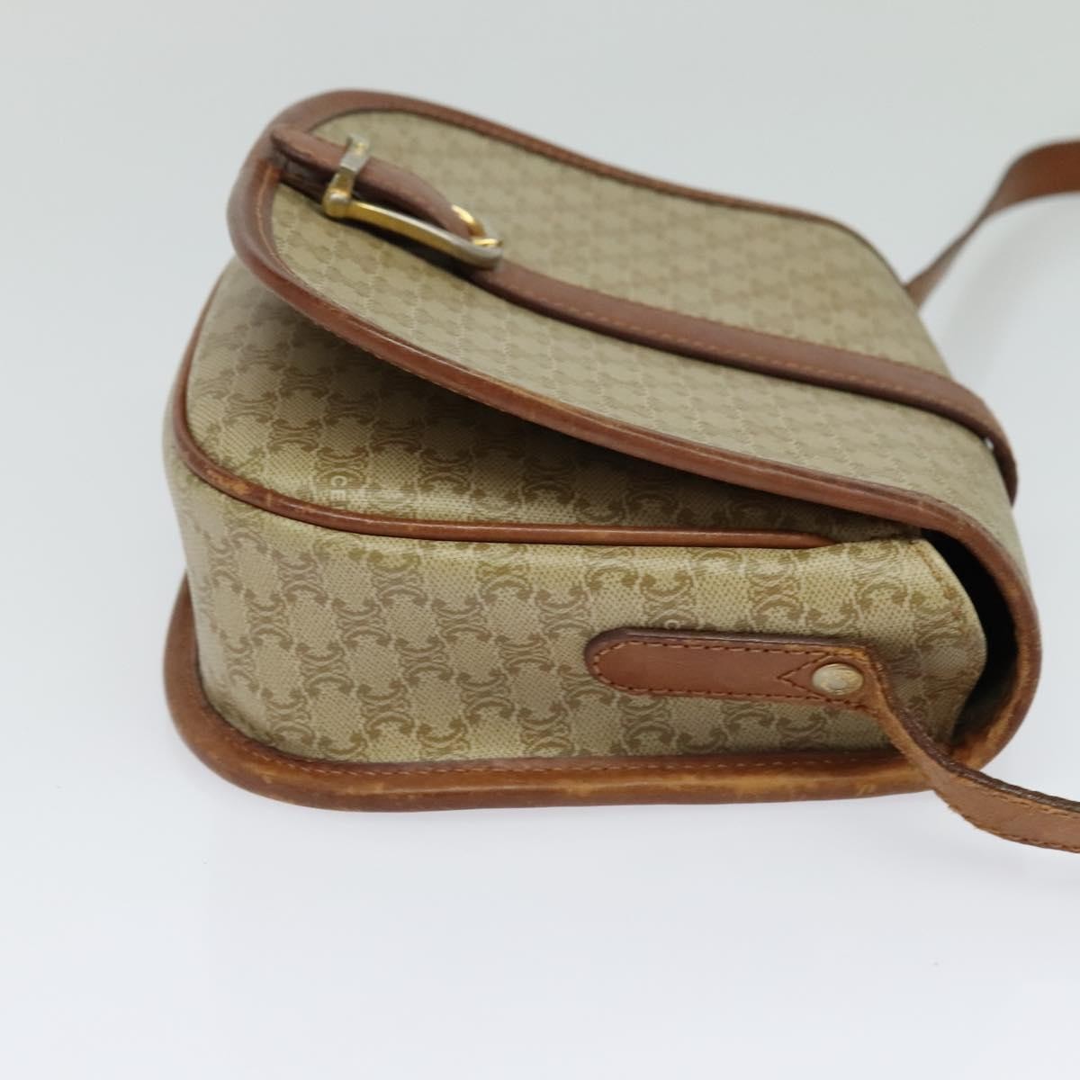 Celine Vintage Macadam Canvas And Leather Beige Canvas Shoulder Bag Bag (Pre-Owned)