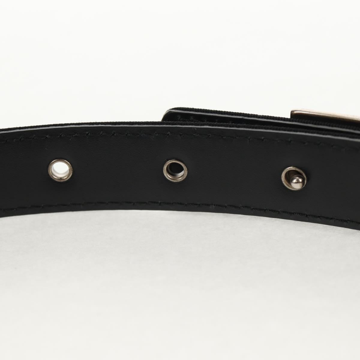 Chanel Logo Belt Leather With Metal And Crystals Black Leather Belts Accessory (Pre-Owned)