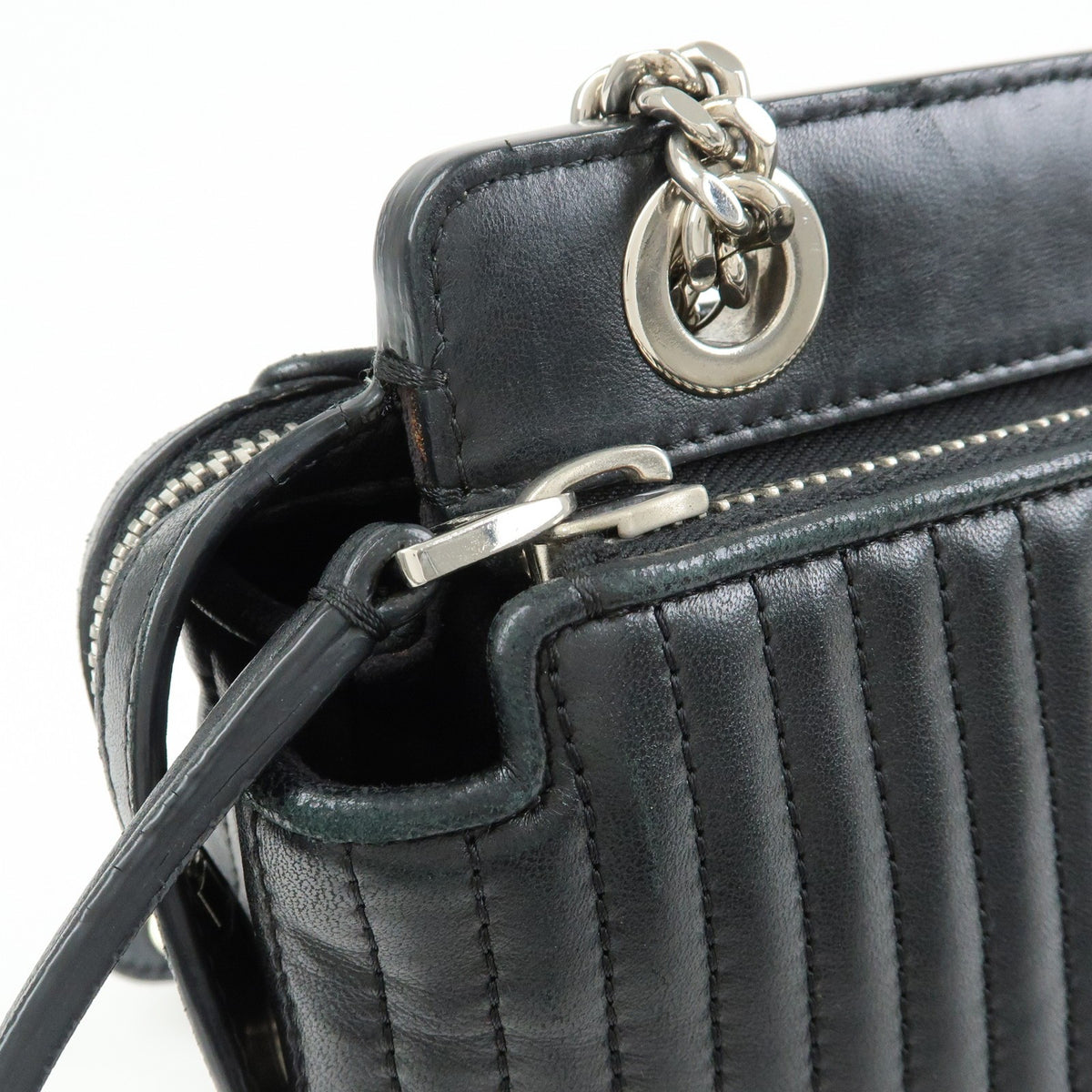 Fendi Dotcom Click Quilted Leather Black Leather Shoulder Bag Bag (Pre-Owned)