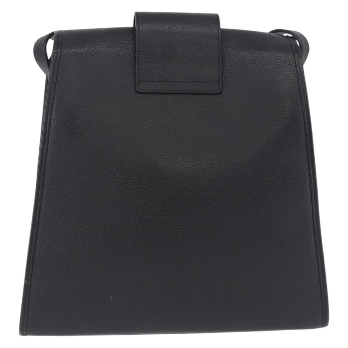 Saint Laurent Vintage Shoulder Bag Leather Black Leather Shoulder Bag Bag (Pre-Owned)