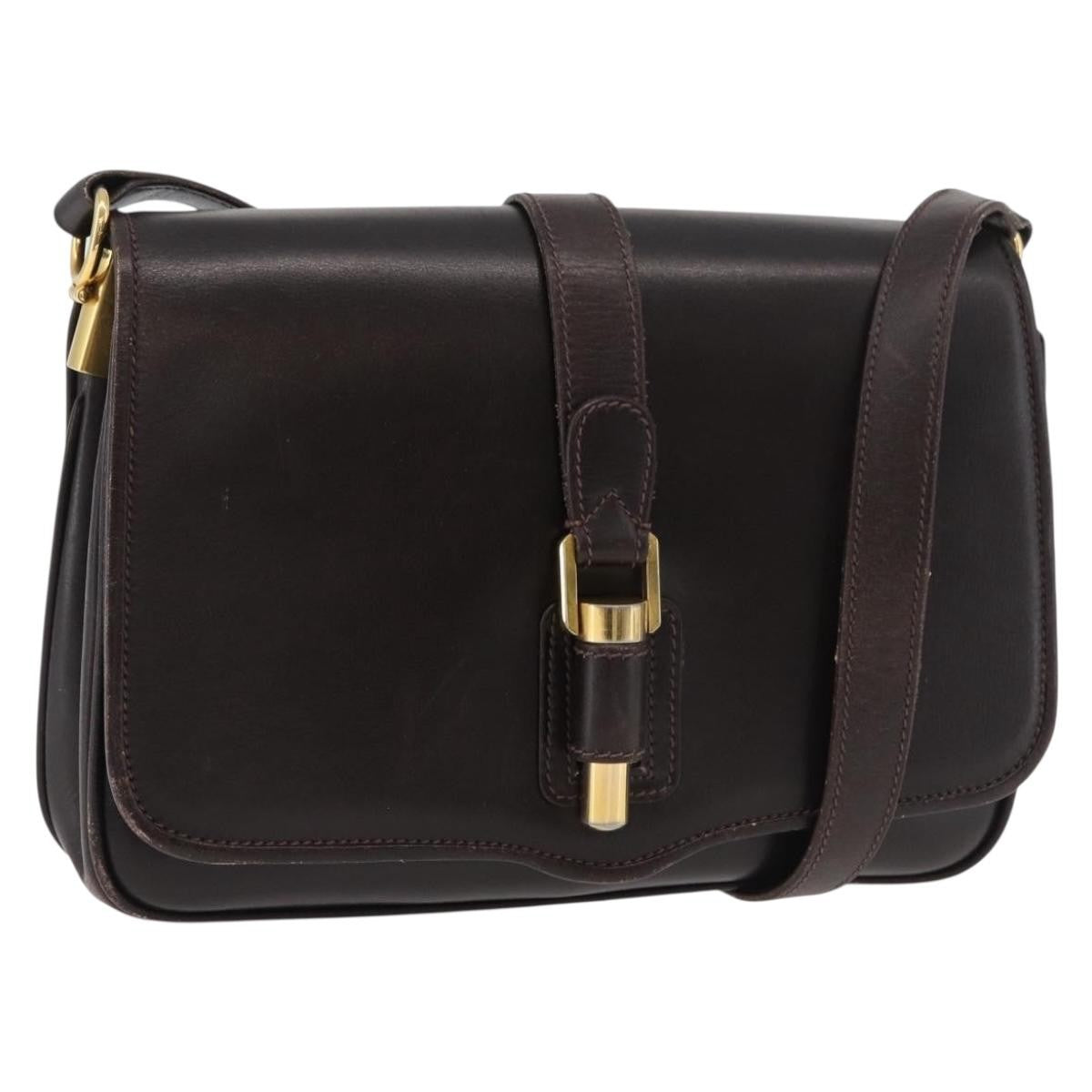 Gucci Vintage Leather Brown Leather Shoulder Bag Bag (Pre-Owned)