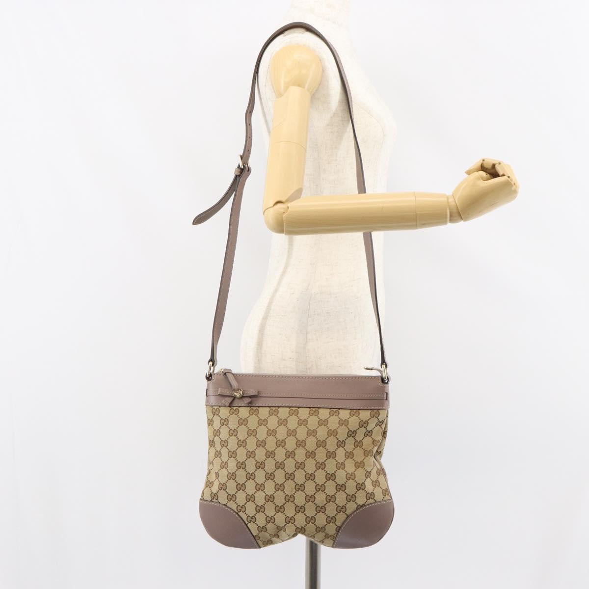 Gucci Mayfair Messenger Gg Canvas And Leather Beige Canvas Shoulder Bag Bag (Pre-Owned)