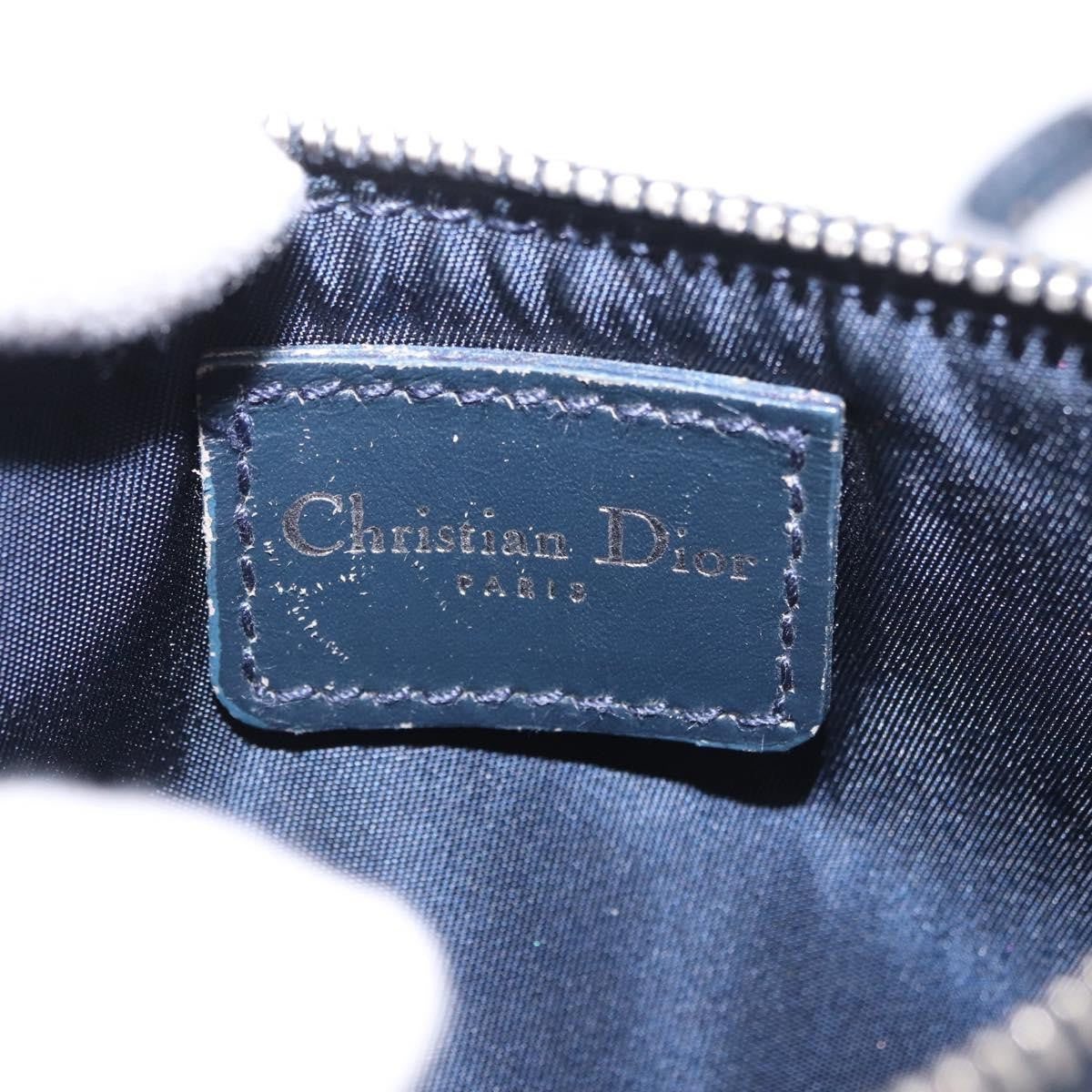 Christian Dior A5 Pouch Oblique Canvas Navy Canvas Clutche & Pouche Bag (Pre-Owned)