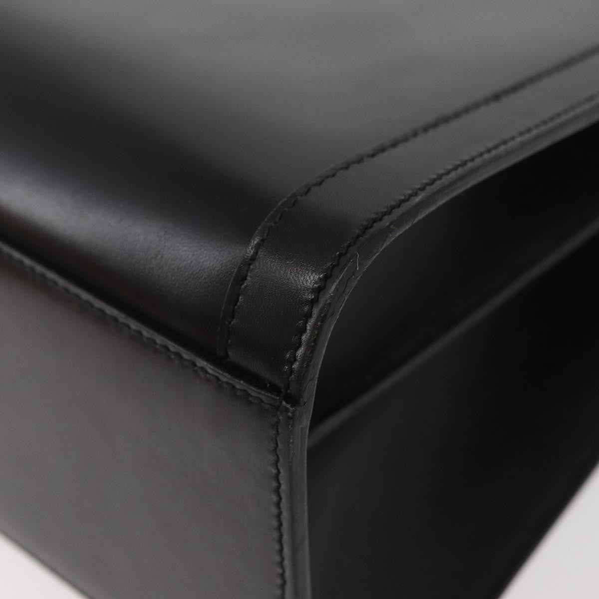 Celine Top Handle Leather Black Leather Handbag (Pre-Owned)