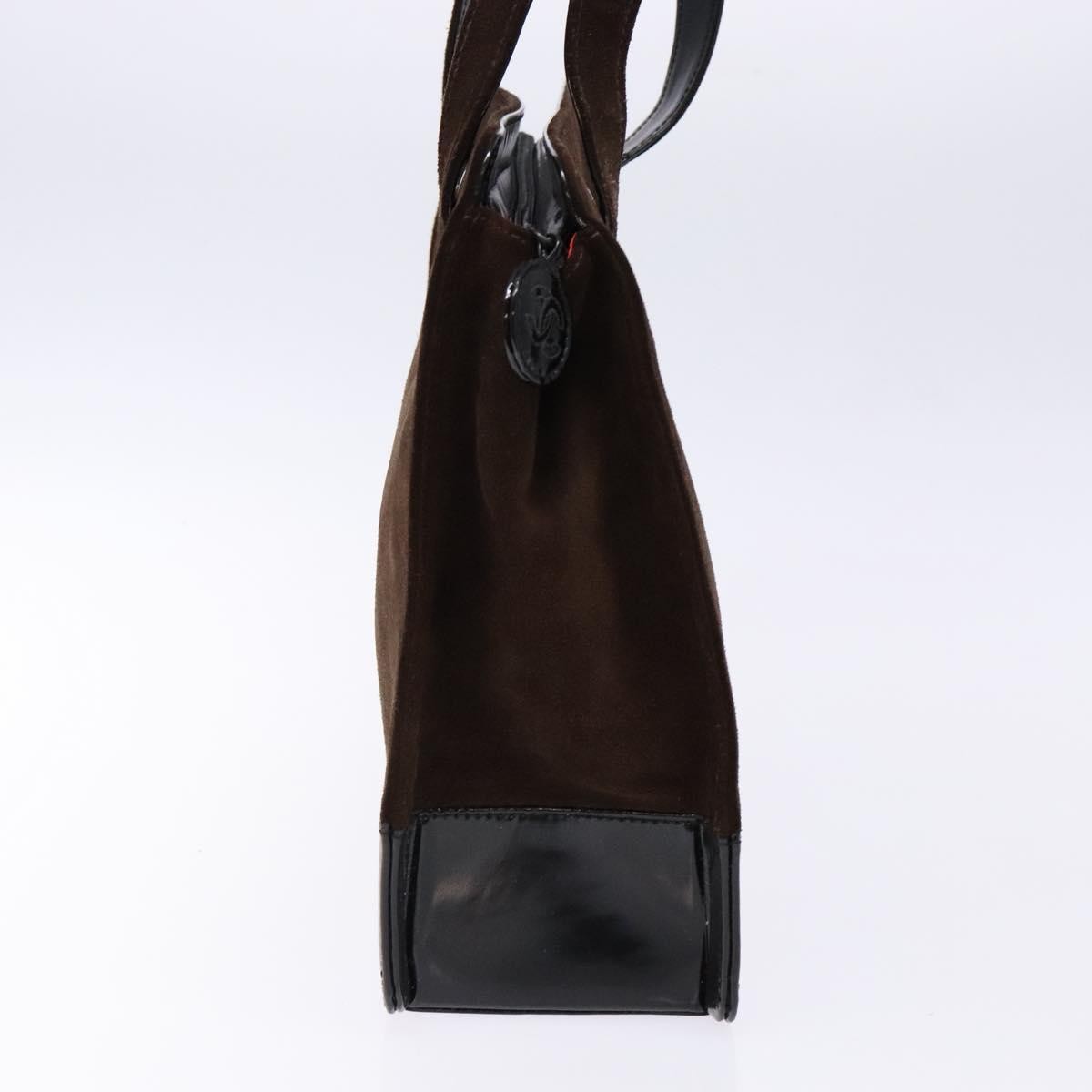 Chanel Vintage Logo Tote Suede Brown Suede Tote Bag Bag (Pre-Owned)