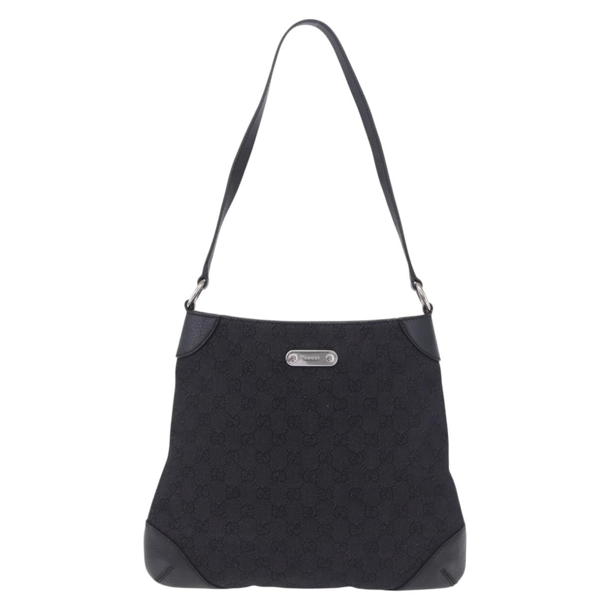 Gucci Original Messenger Gg Canvas And Leather Black Canvas Shoulder Bag Bag (Pre-Owned)