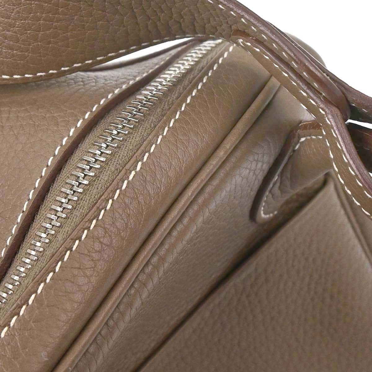 Hermes Lindy Clémence Gray Leather Shoulder Bag Bag (Pre-Owned)