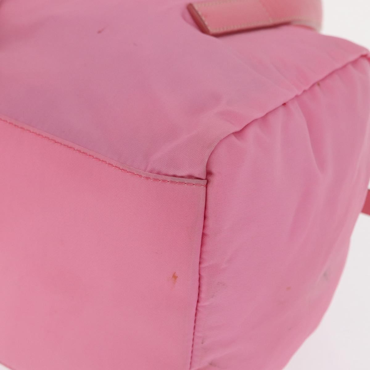 Prada Side Pocket Convertible Duffle Tessuto Pink Nylon Handbag (Pre-Owned)