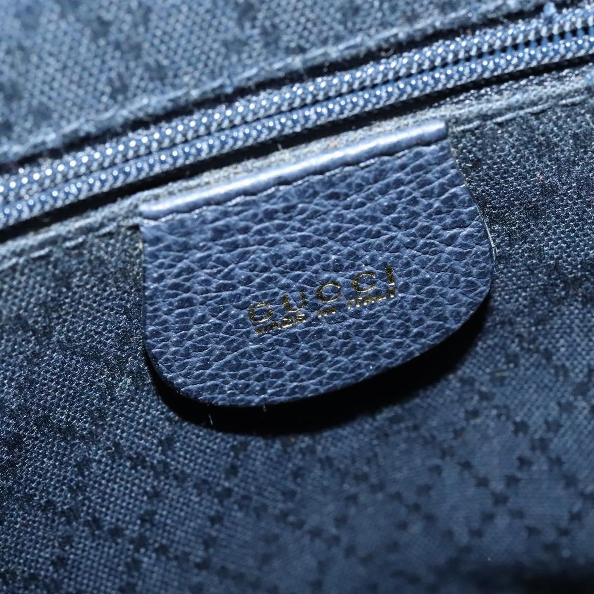 Gucci Gucci Bamboo Daim Navy Suede Backpack Bag (Pre-Owned)