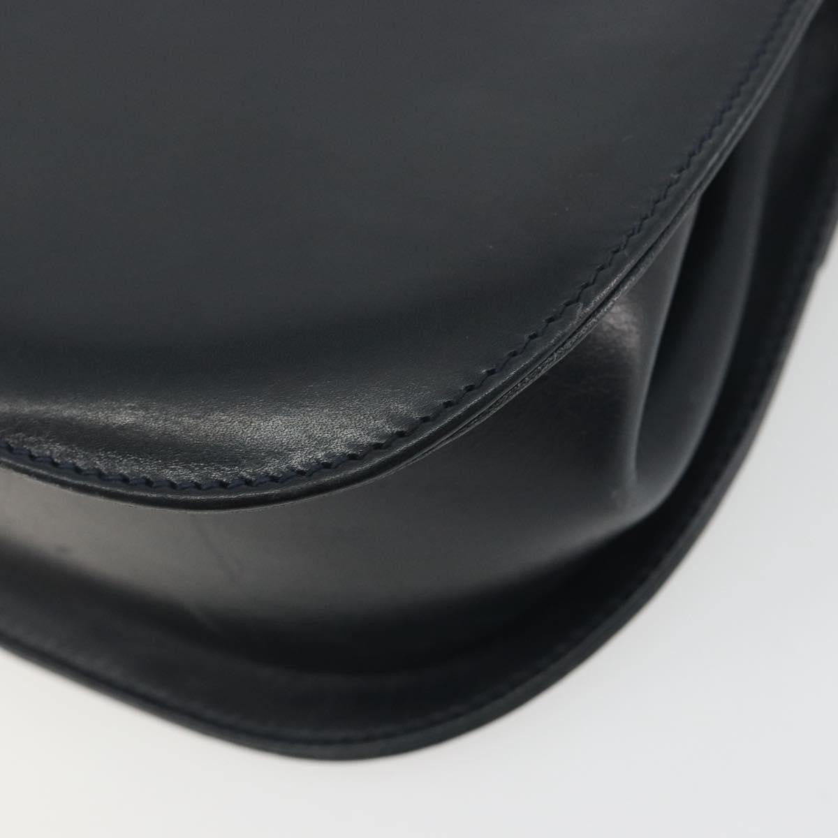 Salvatore Ferragamo Gancini Leather Black Leather Shoulder Bag Bag (Pre-Owned)