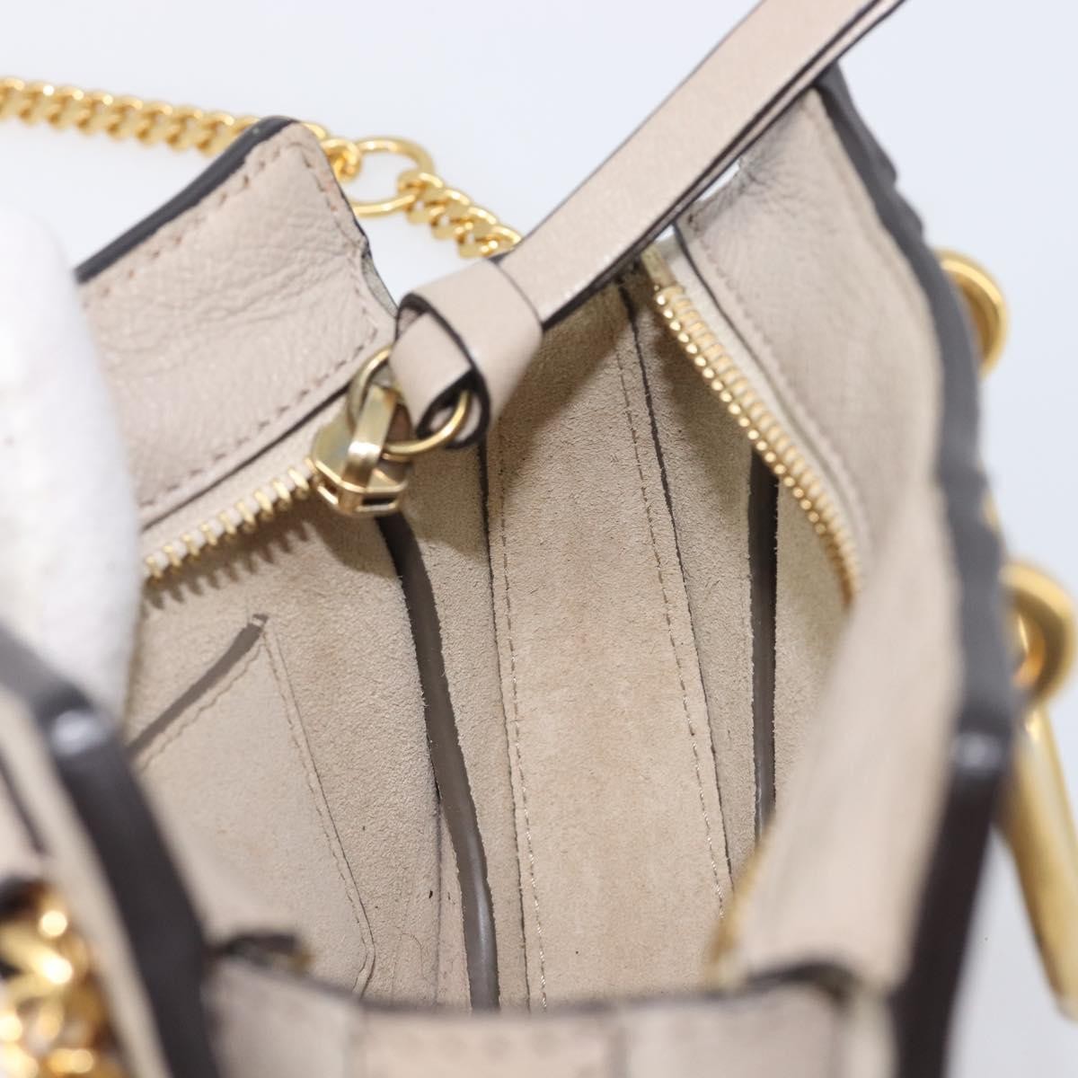 Chloe Pixie Belt Leather And Suede Beige Leather Handbag (Pre-Owned)