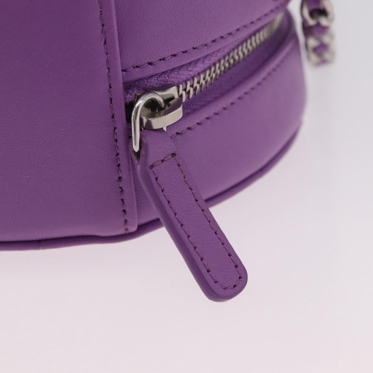 Chanel Round Clutch With Chain Quilted Lambskin Purple Leather Clutche & Pouche Bag (Pre-Owned)