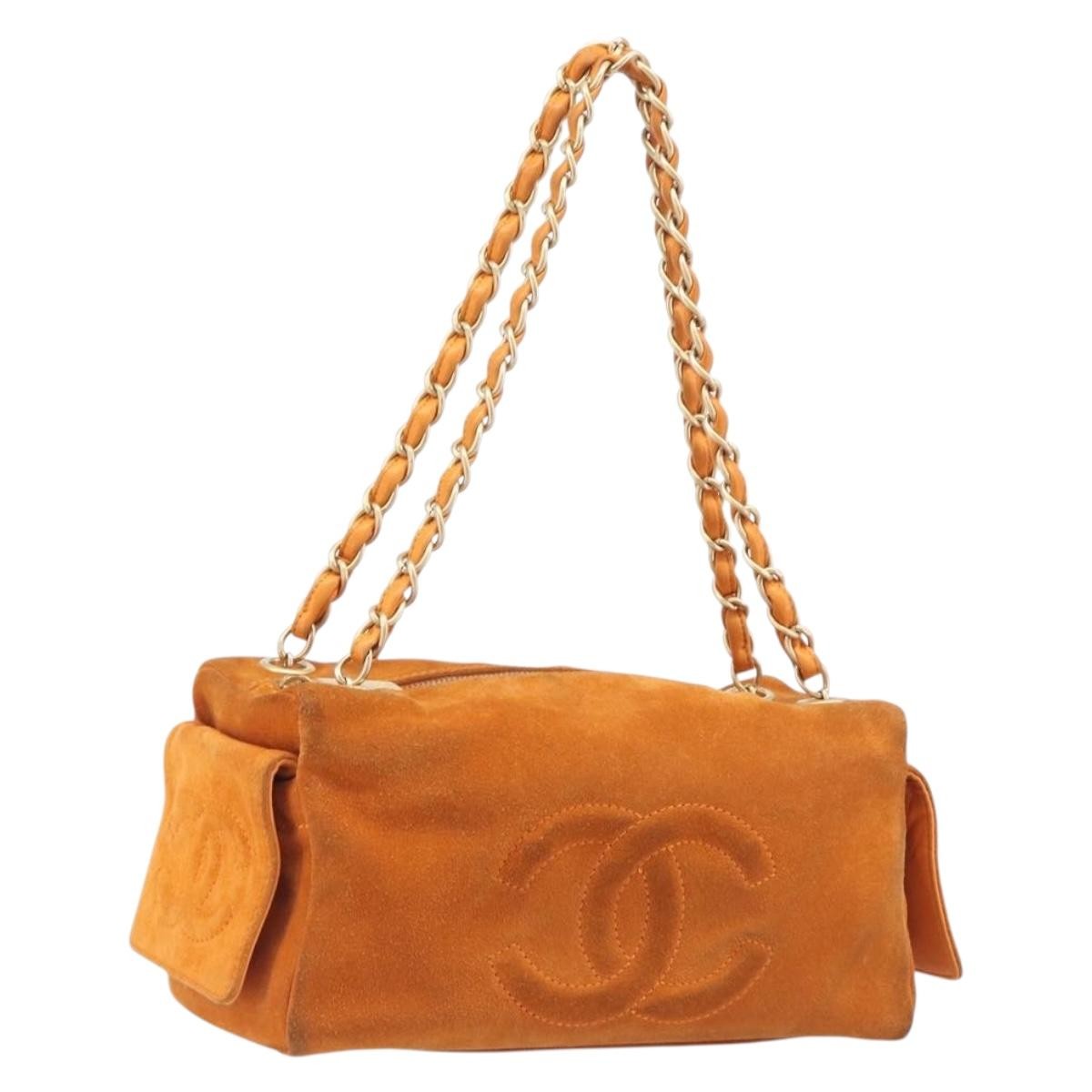 Chanel Coco Mark Suede Orange Suede Shoulder Bag Bag (Pre-Owned)