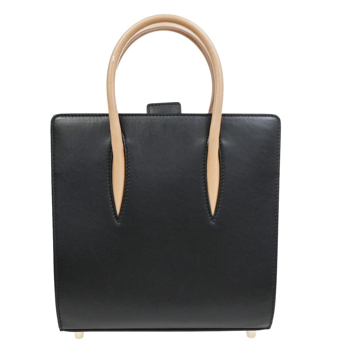 Christian Louboutin Paloma Tote Leather Black Patent_Leather Handbag (Pre-Owned)