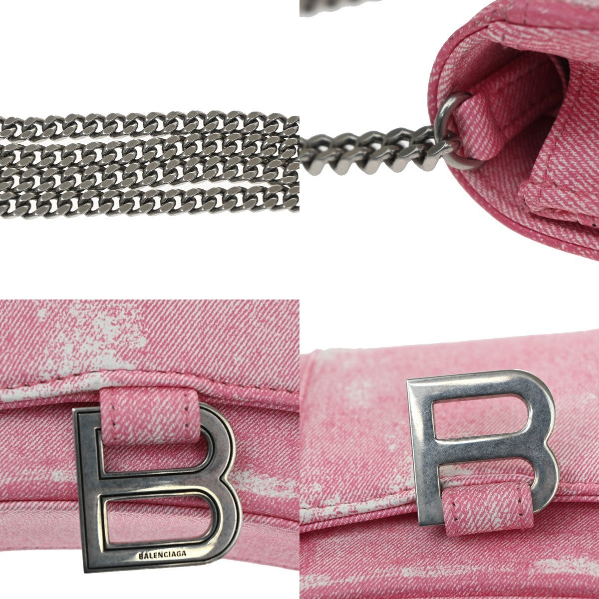 Balenciaga Hourglass Sling Leather Pink Leather Shoulder Bag Bag (Pre-Owned)