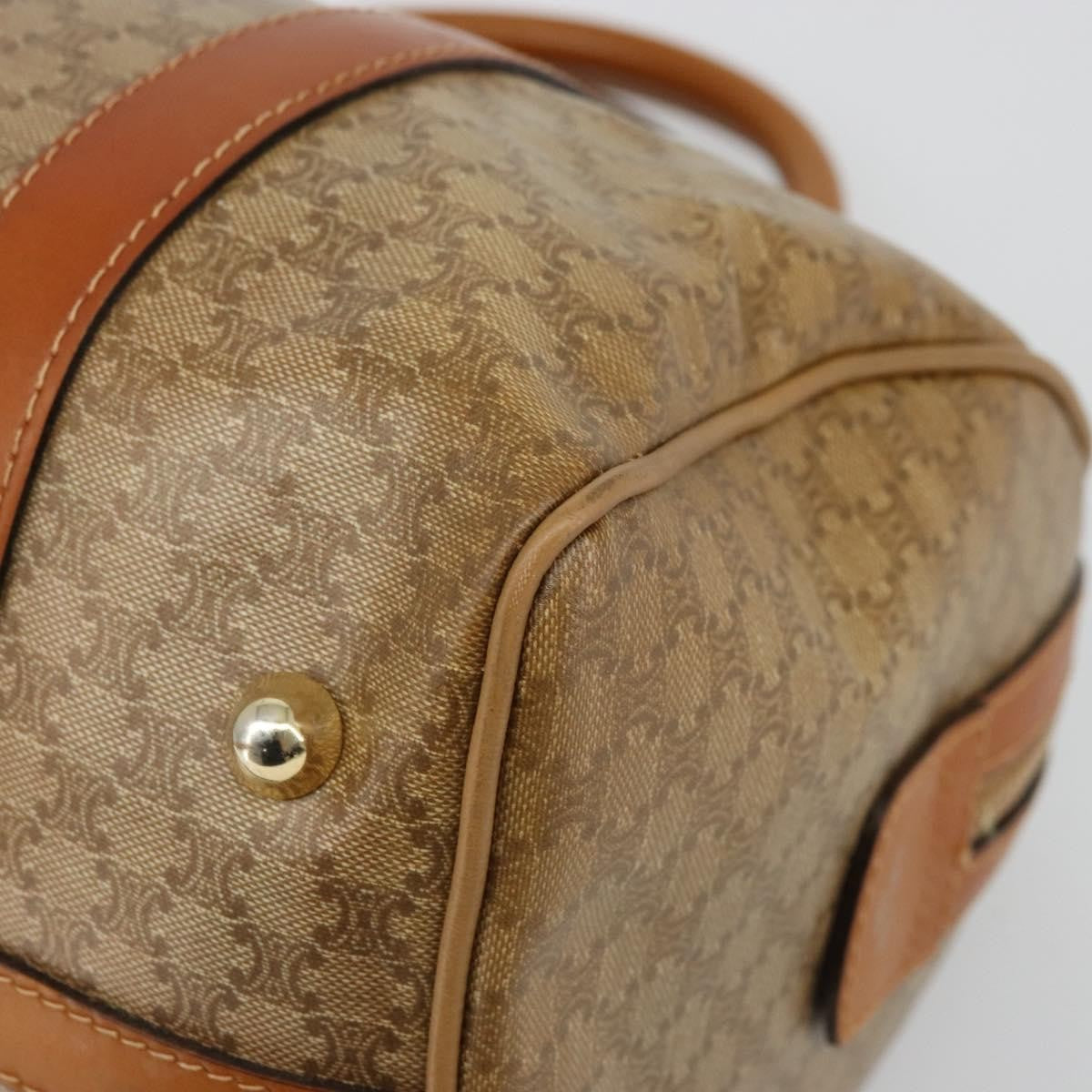 Celine Vintage Macadam Canvas And Leather Beige Canvas Handbag (Pre-Owned)