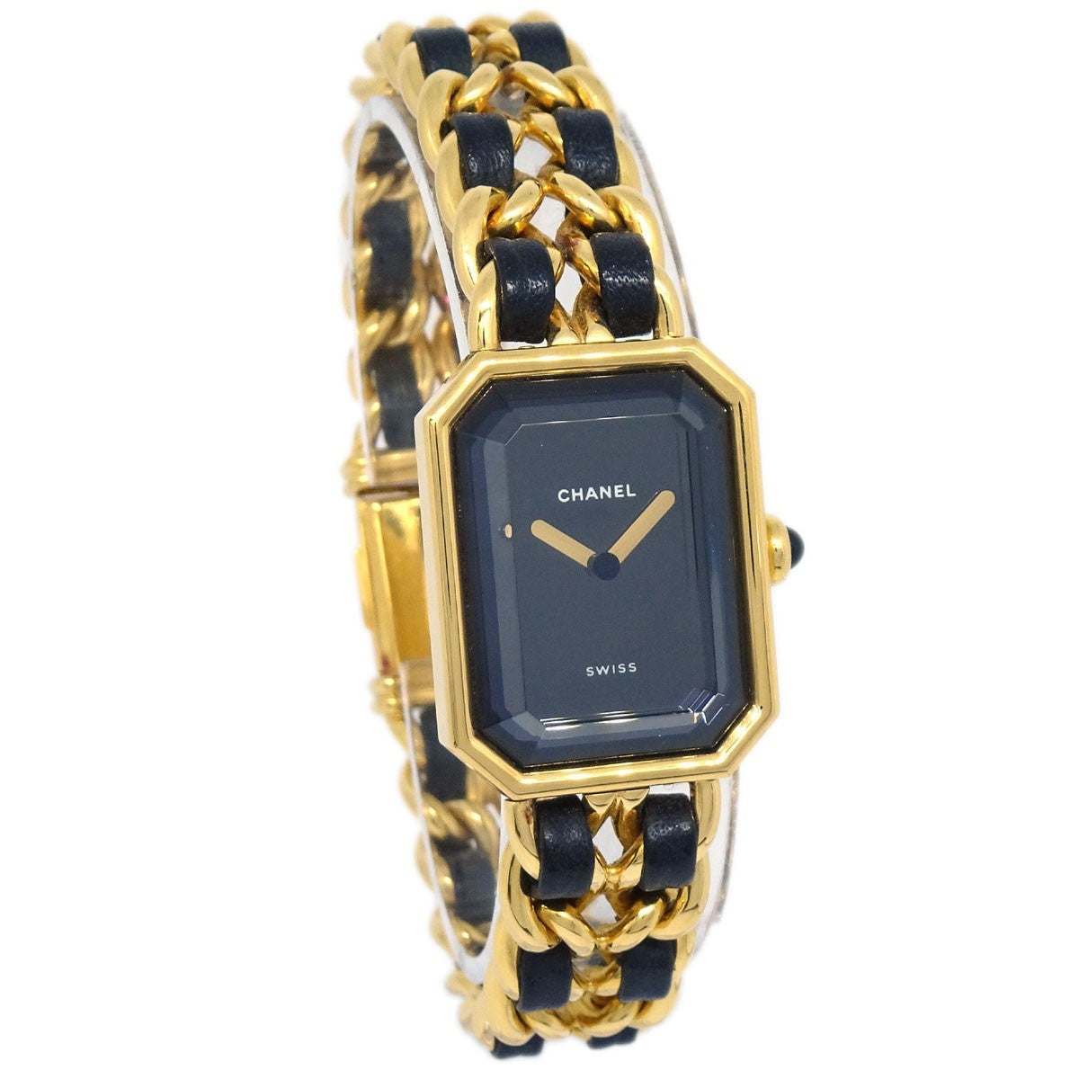 Chanel Premiere Rock Quartz Plated Metal And Leather Watch (Pre-Owned)