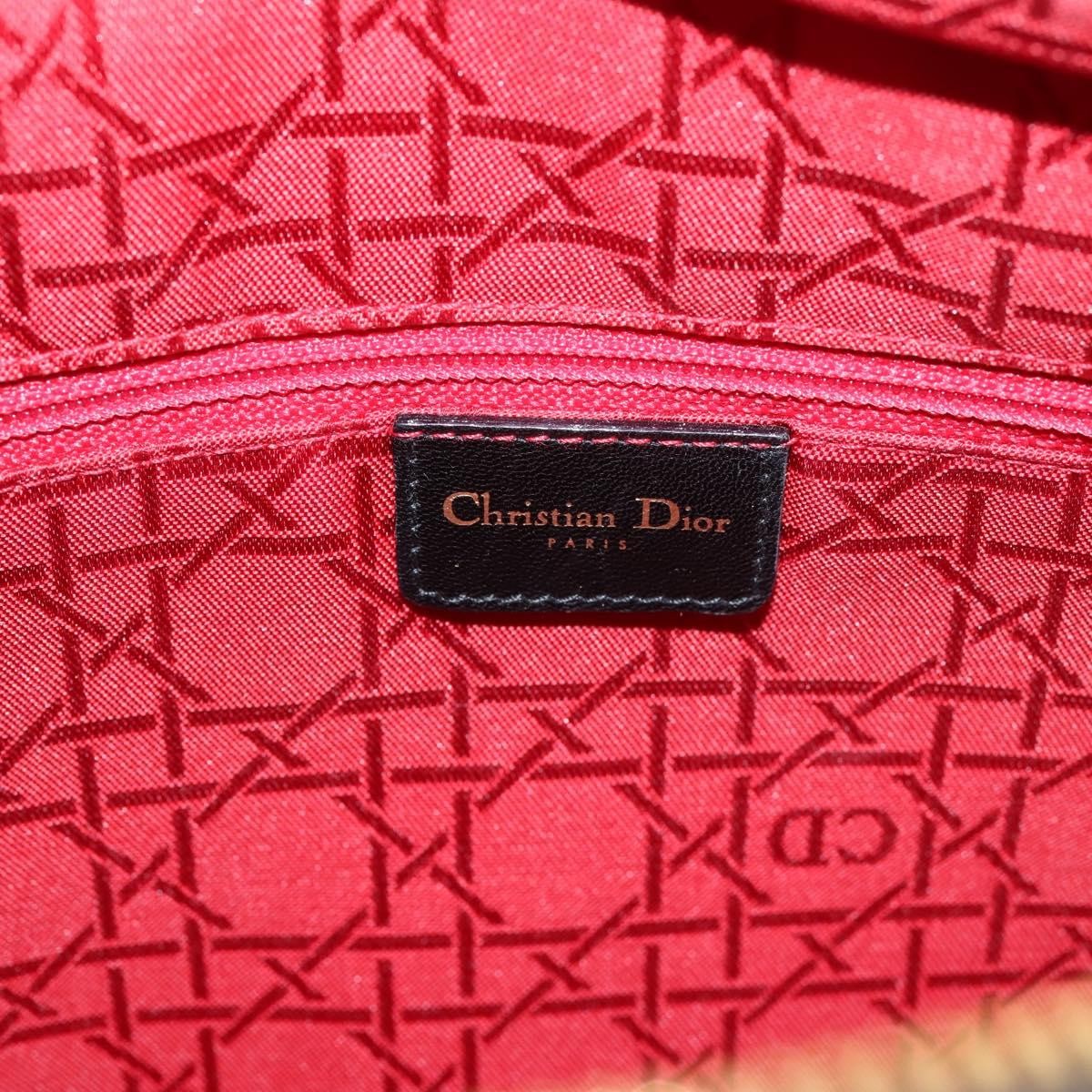 Christian Dior Vintage Lady Dior Cannage Quilt Lambskin Black Leather Handbag (Pre-Owned)