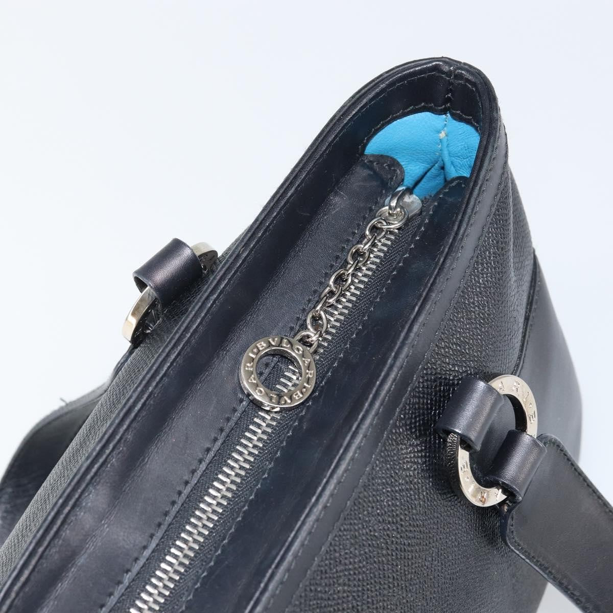 Bvlgari Handbag Leather Black Leather Handbag (Pre-Owned)