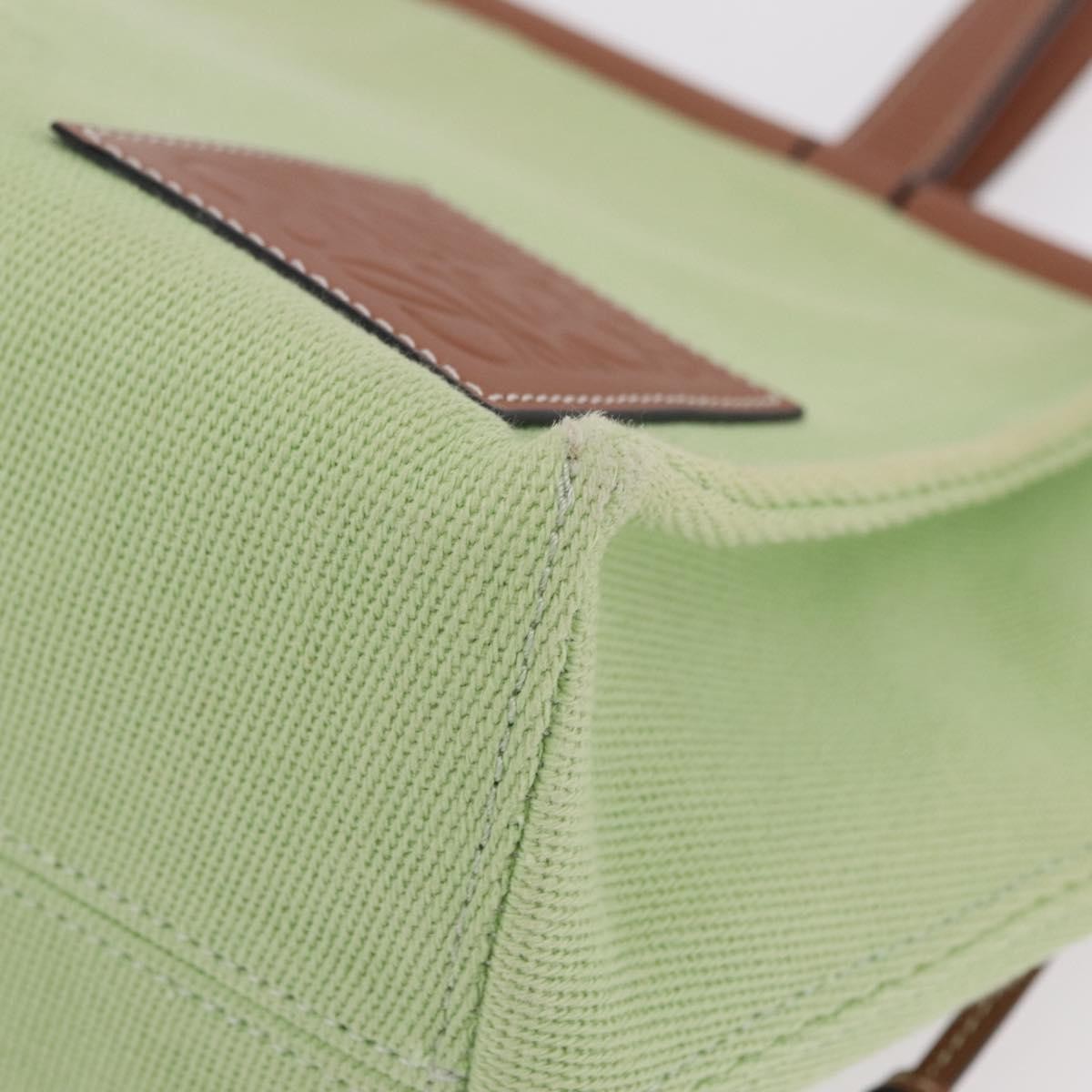 Loewe Cushion Canvas Green Canvas Tote Bag Bag (Pre-Owned)
