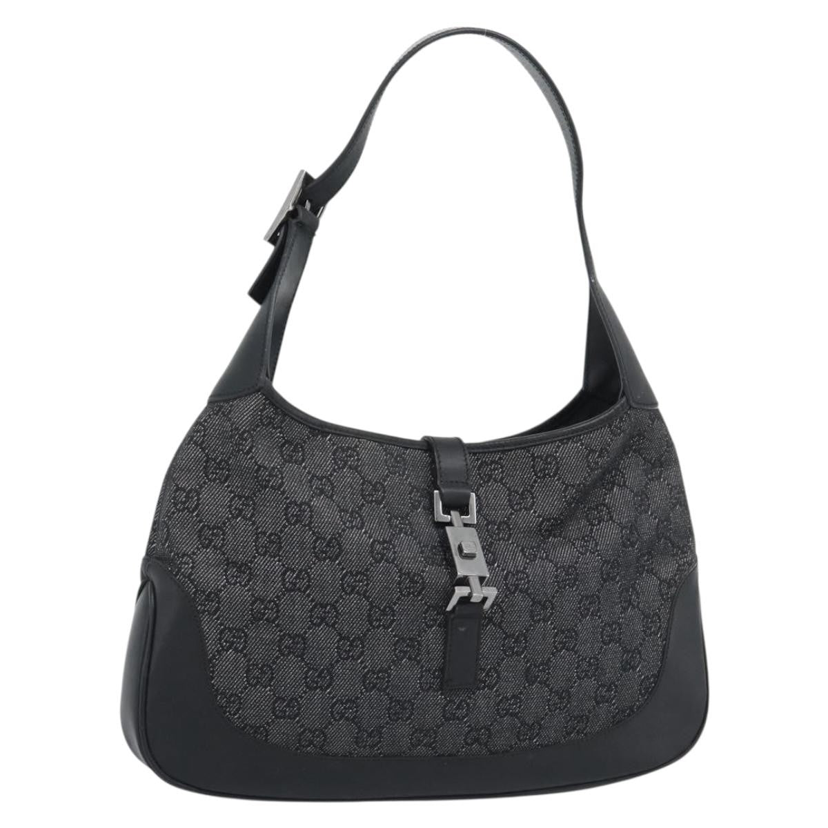 Gucci Jackie Gg Canvas And Leather Black Canvas Tote Bag Bag (Pre-Owned)