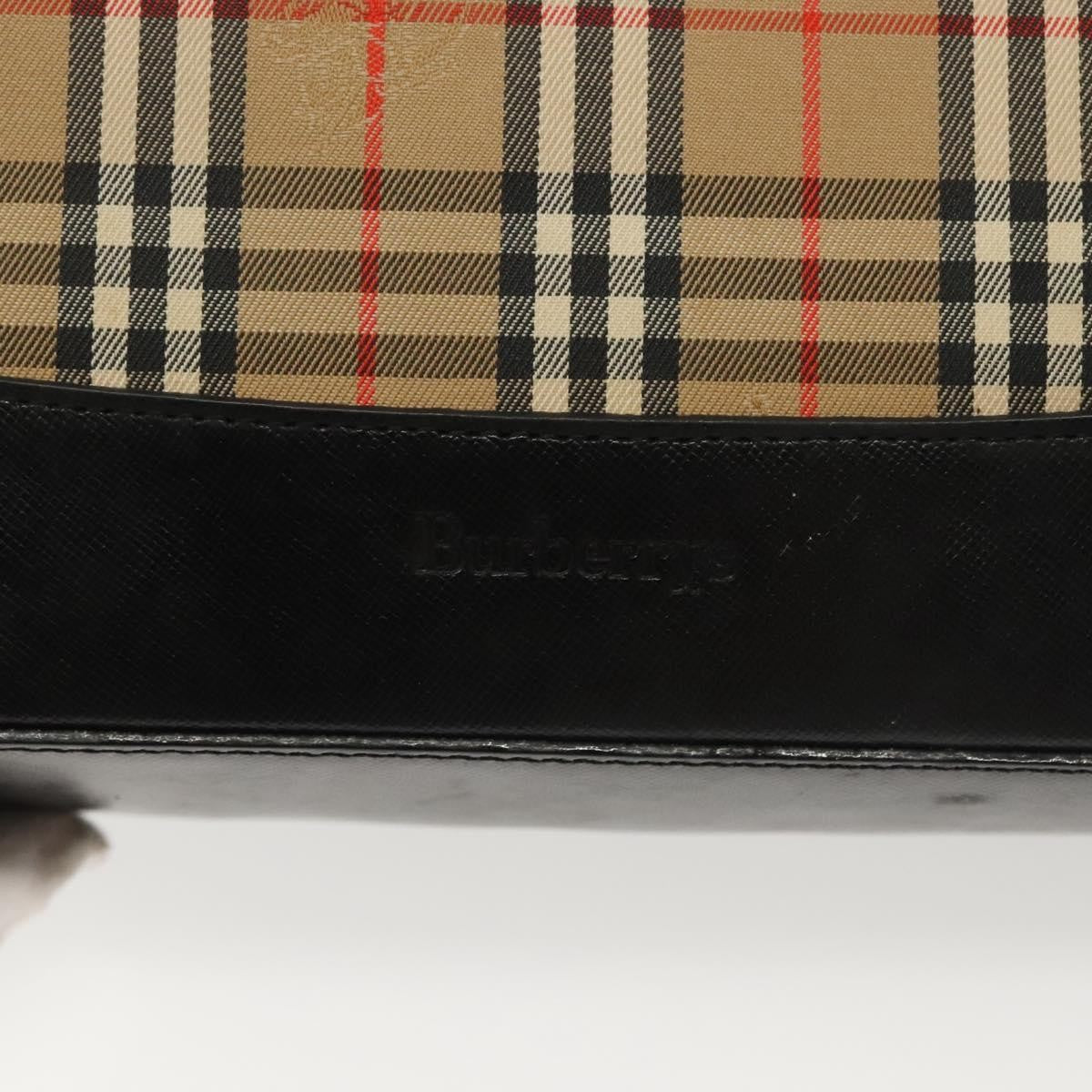 Burberry Shoulder Nova Check Canvas Beige Canvas Bag (Pre-Owned)