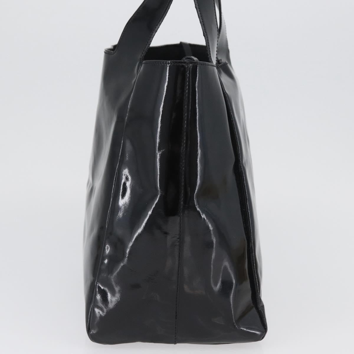 Prada Vintage Patent Leather Black Patent_Leather Handbag (Pre-Owned)
